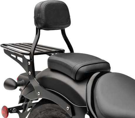 Mini Round Sissy Bar W/Pad Black Hon Rebel 300/500 - COBRA