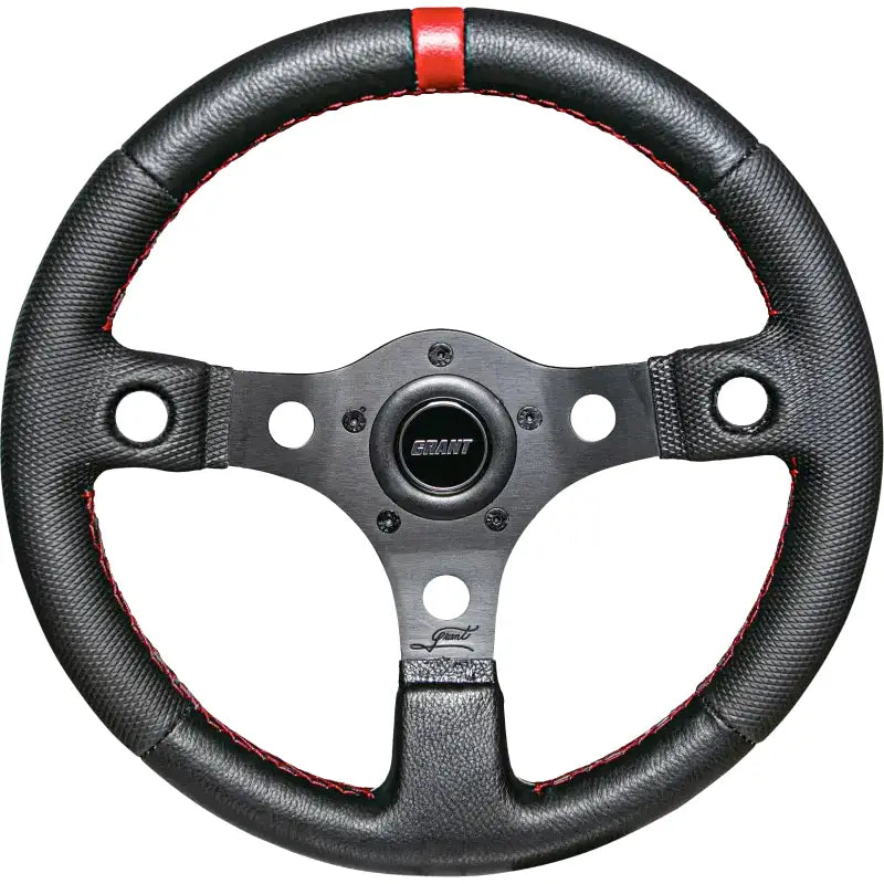 Competition Steering Wheel Black/Red W/Inserts - Powersports