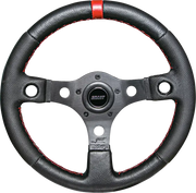 Competition Steering Wheel Black/Red W/Inserts - Powersports