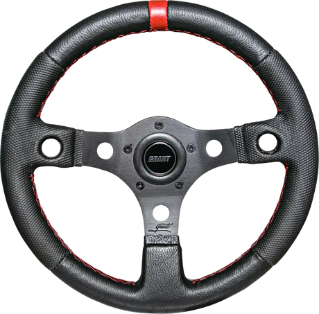 Competition Steering Wheel Black/Red W/Inserts - Powersports