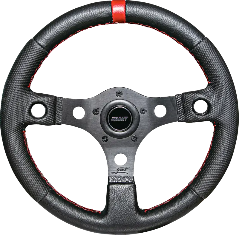 Competition Steering Wheel Black/Red W/Inserts - Powersports