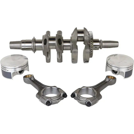 Engine crankshaft pistons and connecting rods in a Complete Engine Rebuild Kit Pol for hot rods