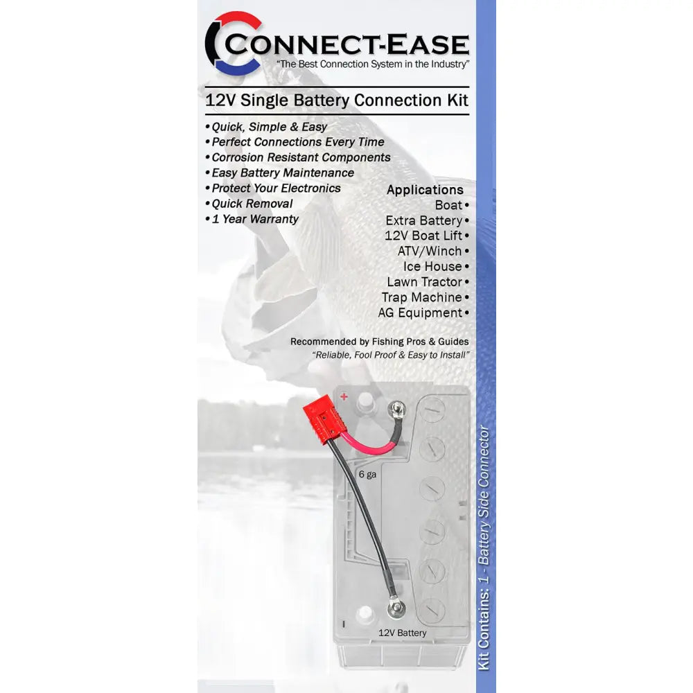 Connect Ease Fresh And Salt Water Approved Battery Connection Harness RCE12VB1S - 12 Volt Connector