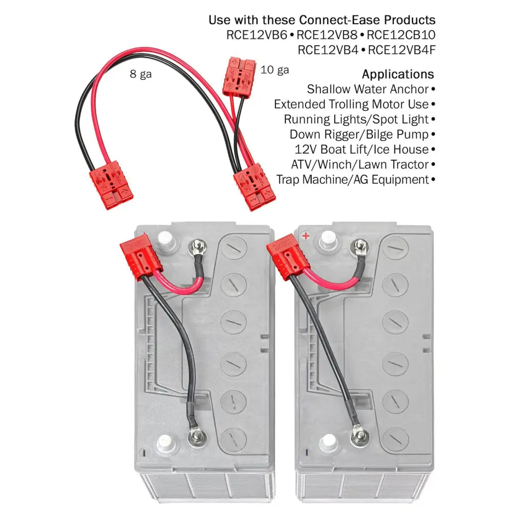 Connect Ease Marine Grade Components Battery Connection Harness RCE12VBPK - 12 Volt Parallel