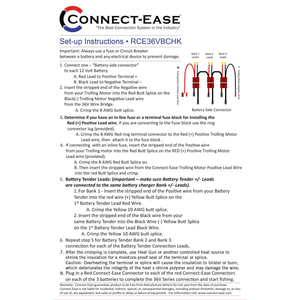 Connect Ease RCE36VBCHK Trolling Motor Wiring Kit
