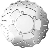 Silver metal Contour Brake Rotor for smooth stopping and enhanced brake performance
