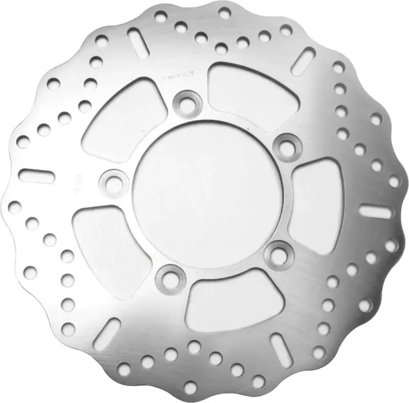 Silver metal Contour Brake Rotor for smooth stopping and enhanced brake performance