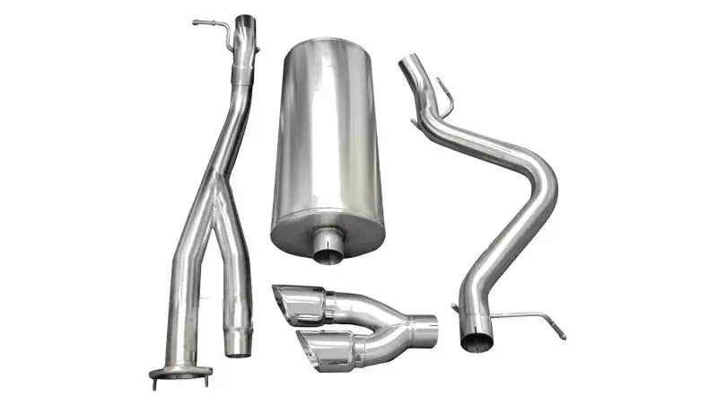Shiny stainless steel exhaust system for Chevrolet Silverado short with sport cat-back upgrade