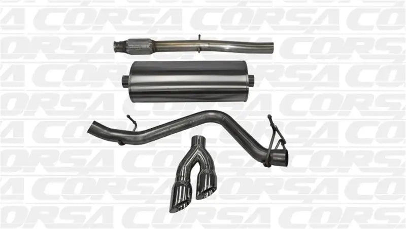 Corsa 14 GMC Sierra/Chevy Silv 1500 Crew Cab/Short Bed 5.3L V8 Polished Sport Single Side CB Exhaust - Truck &