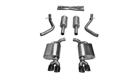 CORSA Performance Corsa 15-17 Dodge Challenger Sport Cat-Back Dual Rear Exit with Twin 3.5in Black Pro-Series Tips