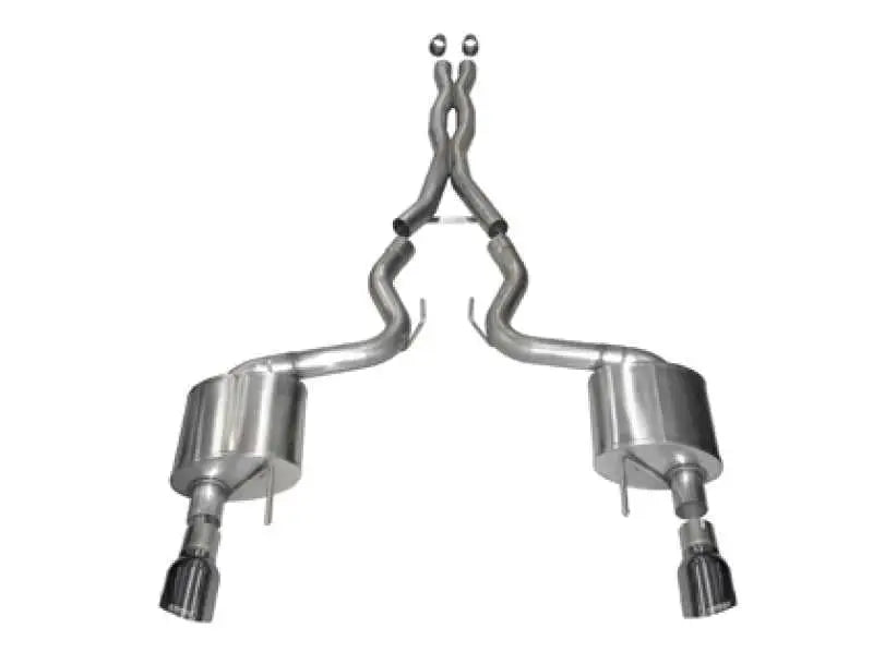 Corsa 15-17 Ford Mustang GT Coupe 5.0L 3in Sport Cat-Back Exhaust Dual Rear Exit w/ Gun Metal Tips 