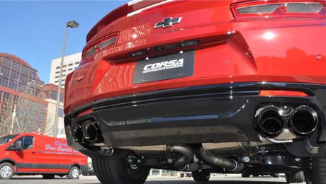Corsa 16-18 Chevy Camaro SS 6.2L Xtreme+ 2.75in Cat-Back Dual Rear Exit w/ Twin 4in Black PVD Tips 