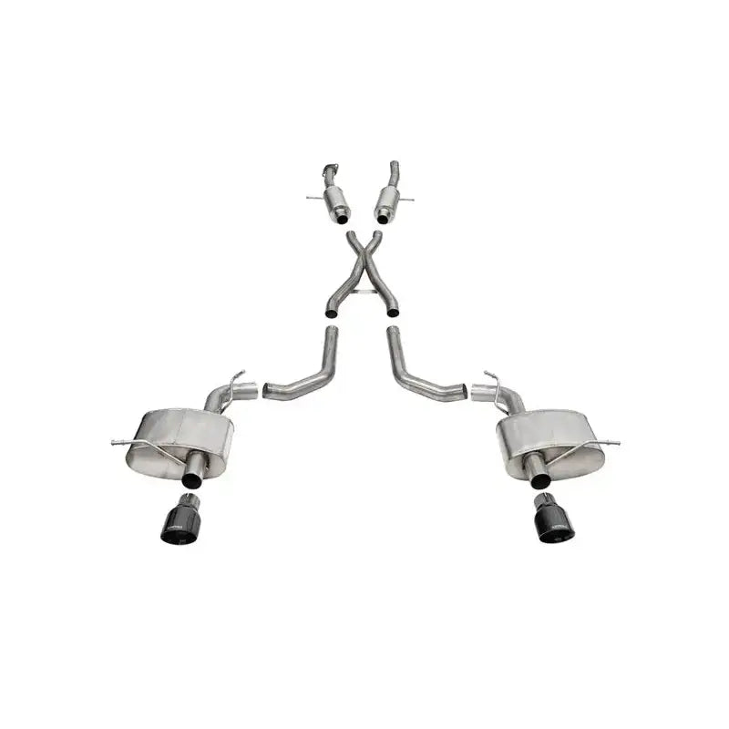 Corsa 18-22 Dodge Durango SRT 392 Cat-Back 2.75in Dual Rear Exit 4.5in Black PVD Pro-Series Tips - Truck & Automotive
