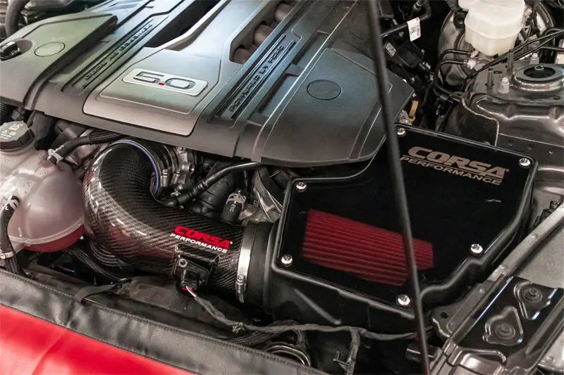 Corsa 18-22 Ford Mustang GT 5.0L V8 Carbon Fiber Air Intake w/ DryTech 3D No Oil - Truck & Automotive
