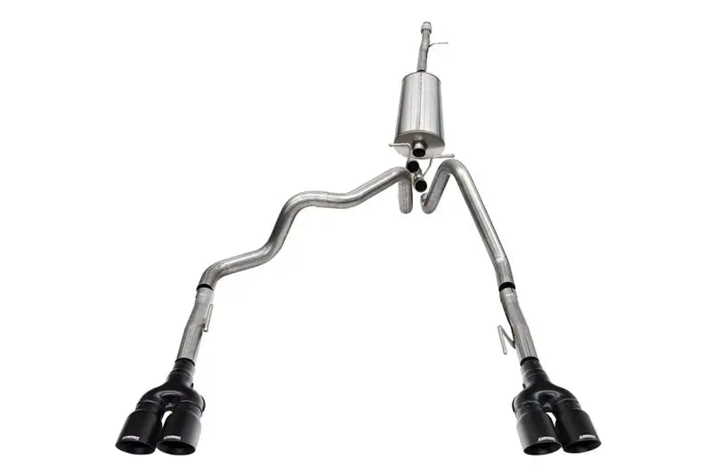Corsa 19-23 Chevy Silverado 1500 CatBack Dual Rear Exit with Twin 4in Black Powder Ct ProSeries Tips - Truck &