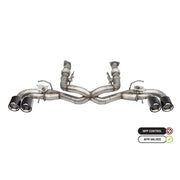 Corsa 20-23 Chevrolet Corvette C8 RWD 3in Delete 4 Valve Cat-Back w/NPP w/4.5in CF Polished Tips - 21106CF
