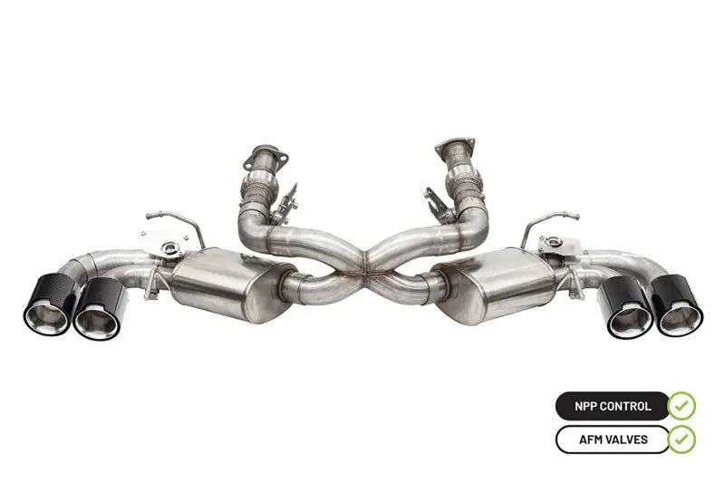 Corsa 20-23 Chevrolet Corvette C8 RWD 3in Valved Cat-Back w/ 4.5in Carbon Fiber Polished Tips - Truck & Automotive