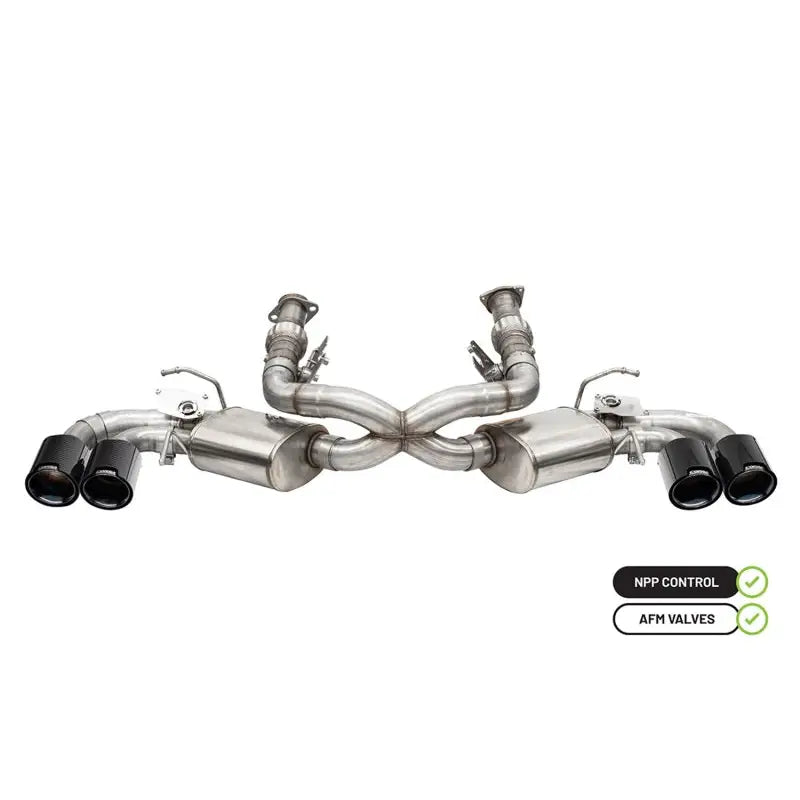 CORSA Performance 21100CFBLK Corsa 20-23 Chevrolet Corvette C8 RWD 3in Valved Cat-Back w/ 4.5in Carbon Fiber Black PVD
