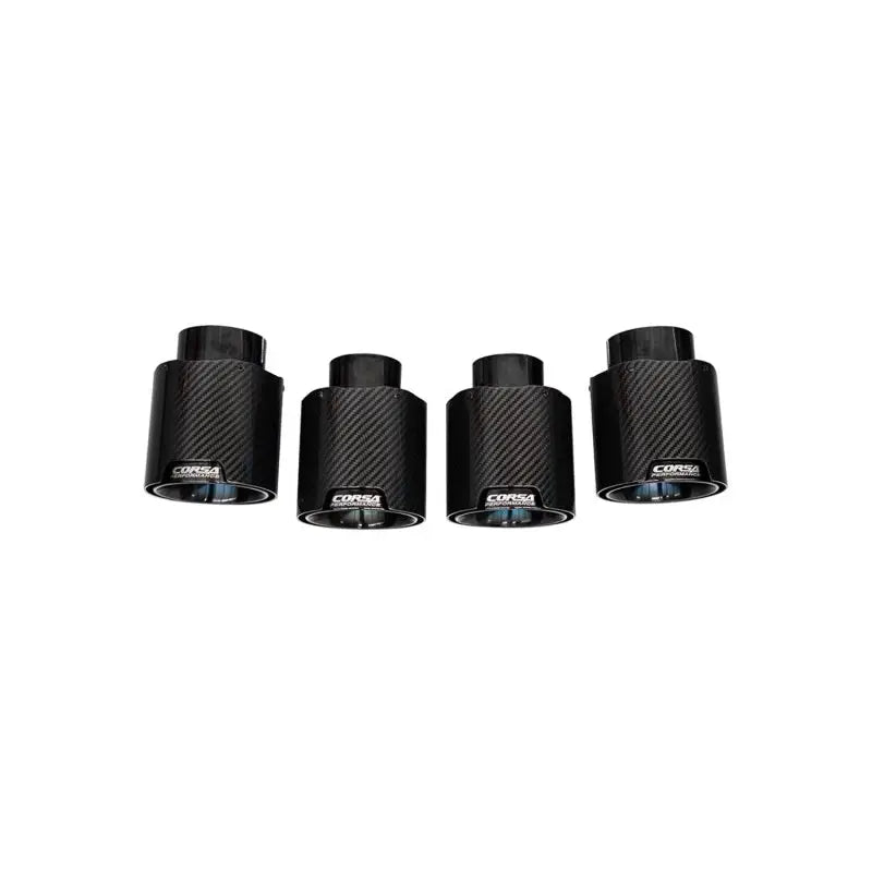 CORSA Performance 21109CFBLK Corsa 20-23 Chevrolet Corvette C8 RWD 4.5in Carbon Fiber Black PVD Tip Kit (For Corsa Exhaust Only) - 21109CFBLK