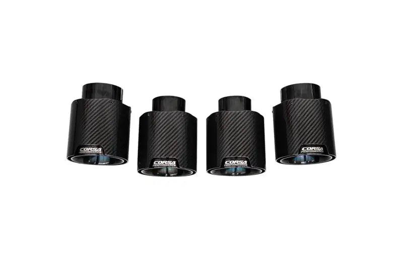 Corsa 20-23 Chevrolet Corvette C8 RWD 4.5in Carbon Fiber Black PVD Tip Kit (For Corsa Exhaust Only) - 21109CFBLK