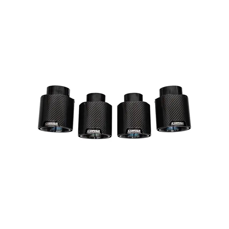 CORSA Performance 21109CFBLK Corsa 20-23 Chevrolet Corvette C8 RWD 4.5in Carbon Fiber Black PVD Tip Kit (For Corsa Exhaust Only) - 21109CFBLK