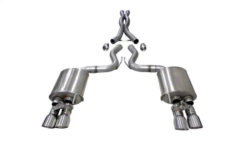 CORSA Performance Corsa 2018+ Ford Mustang GT Fastback 5.0L 3in Cat-Back System Dual Rear Exit w/ 4in Polished Tips