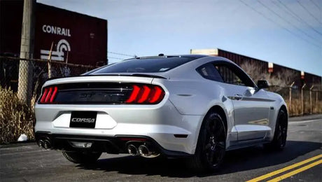 Corsa 2018+ Ford Mustang GT Fastback 5.0L 3in Cat-Back System Dual Rear Exit w/ 4in Black Tips 
