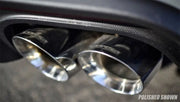 Polished stainless 3in sport axle-back exhaust for Mustang GT Fastback with 4in gunmetal tips