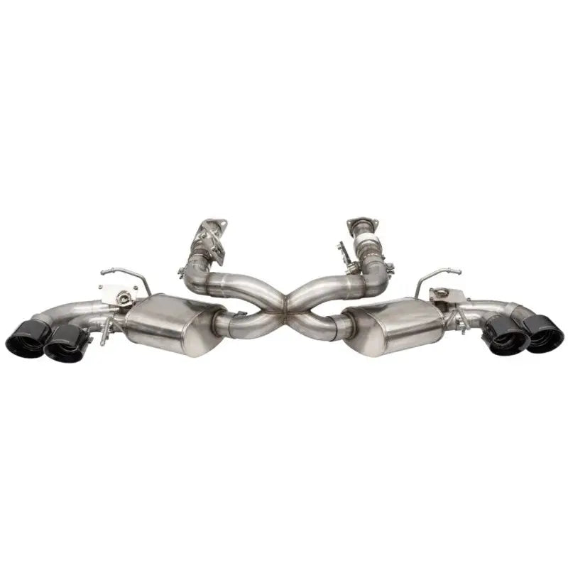 CORSA Performance 21100BLK Corsa 2020 Corvette C8 3in Valved Cat-Back 4.5in Blk Quad Tips - Fits Factory Perf Exhaust w/ AFM