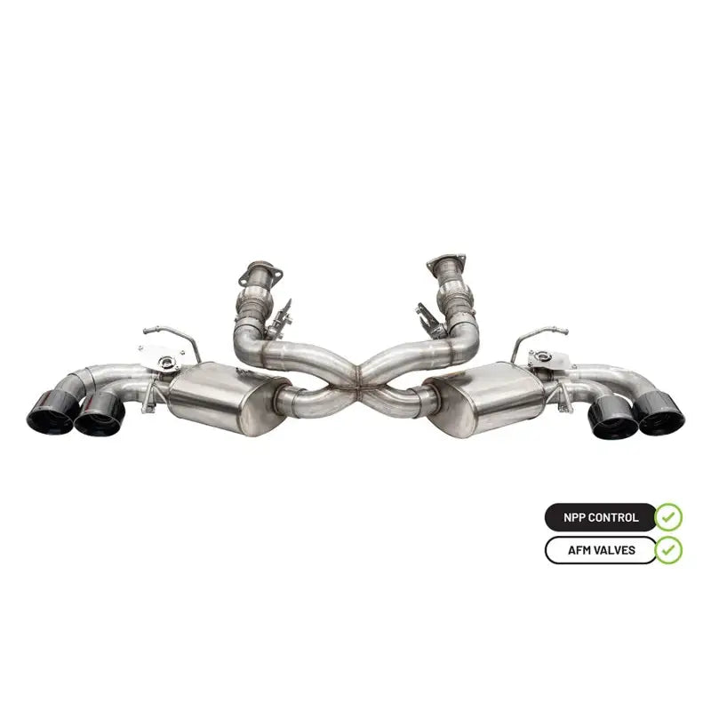 CORSA Performance 21100BLK Corsa 2020 Corvette C8 3in Valved Cat-Back 4.5in Blk Quad Tips - Fits Factory Perf Exhaust w/ AFM