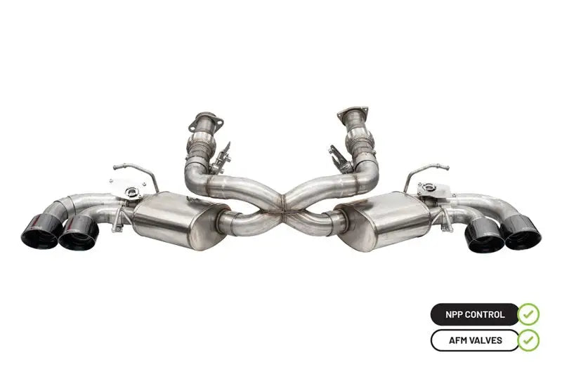 Corsa 2020 Corvette C8 3in Valved Cat-Back with 4.5in Black Quad Tips, designed for factory performance exhaust with AFM, advanced RSC No Drone Technology, fitting RV, Automotive, Powersports, off-road, marine, exterior, truck accessories, interior, truck bed, RV parts, Performance, Truck & Automotive, Exhaust, Mufflers & Tips, AVADA - Best Sellers