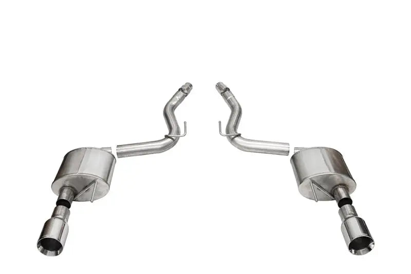Dual stainless steel exhaust with straight cut tips for Ford Mustang GT dual rear exit upgrade