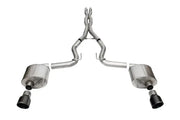 Corsa 2024 Ford MustangGT Sport Cat-Back Ex.Sys 3.0in Dual Rear Exit w/4.5in Blk PVD Pro Series Tips - Exhaust