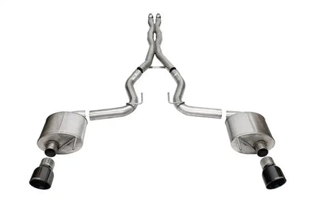 Corsa 2024 Ford MustangGT Sport Cat-Back Ex.Sys 3.0in Dual Rear Exit w/4.5in Blk PVD Pro Series Tips - Exhaust