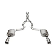 Corsa 2024 Ford Mustang GT dual rear exit cat-back exhaust with polished stainless steel and chrome tips