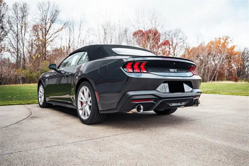 Black Ford Mustang GT convertible with Xtreme Cat-Back Exhaust in stainless steel