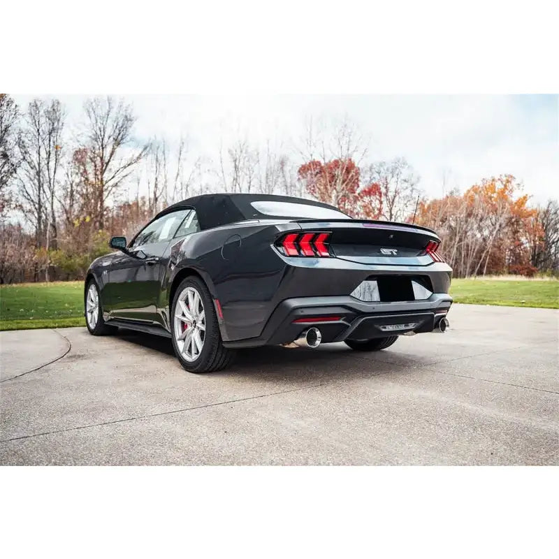 Black Ford Mustang GT convertible with Xtreme Cat-Back Exhaust in stainless steel