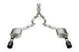 Stainless steel dual rear exit exhaust collection for Ford Mustang GT with cat-back exhaust