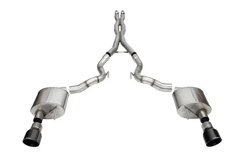 Corsa 24 Ford MustangGT Conv Xtreme Cat-Back Ex.Sys 3.0in Dual Rear Ex w/4.5in Blk PVD ProSeries Tip - Exhaust