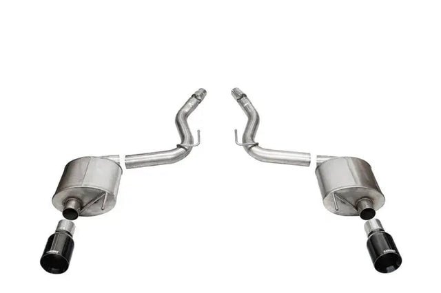 Corsa 24 Ford MustangGT Touring Axle-Back Ex.Sys 3.0in Dual Rear Exit w/4.5in Blk PVD StraightCutTip - Exhaust