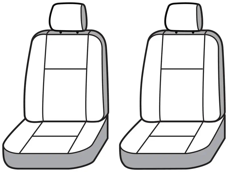 Two Toyota Tacoma Carhartt SeatSaver custom front row seat covers in Gravel color