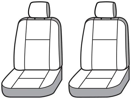 Two Toyota Tacoma Carhartt SeatSaver custom front row seat covers in Gravel color
