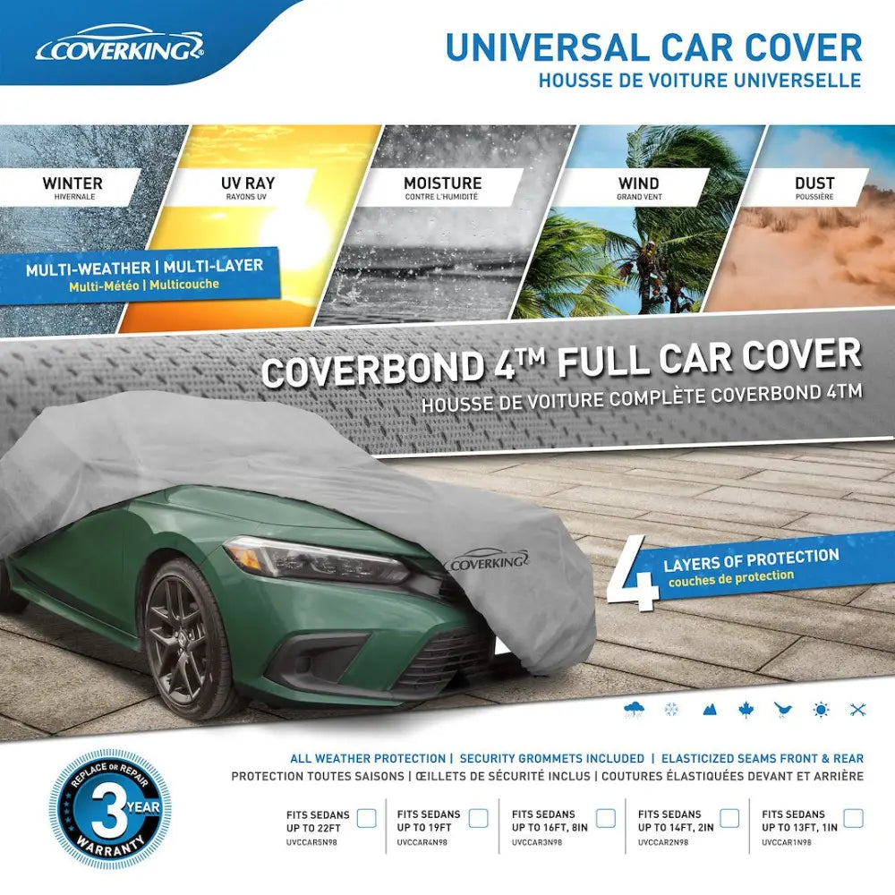 Coverking Repels Outside Moisture Car Cover Uvccar3N98 - Universal Fits Sedans UP