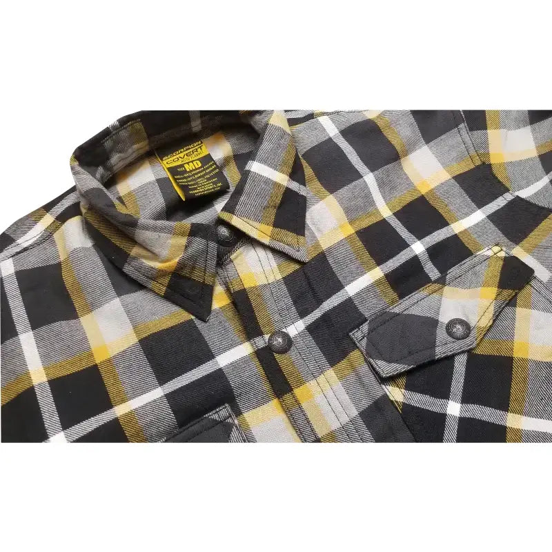 Covert Flannel White/Yellow Lg 