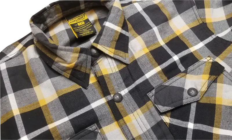 Covert Flannel White/Yellow Lg 
