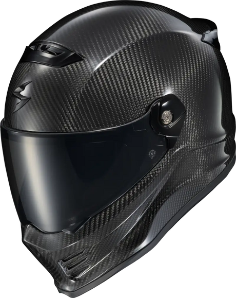 Covert FX Carbon full face helmet with gloss black finish and premium cheek pads