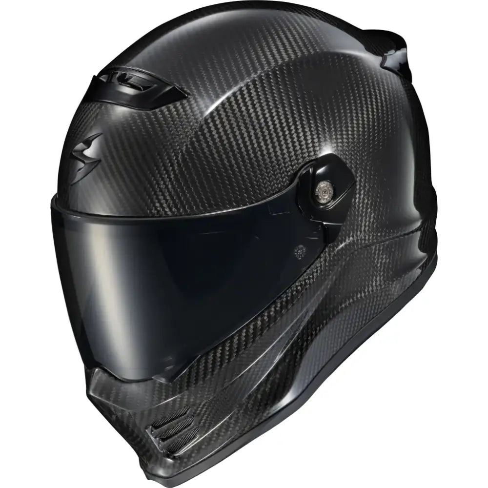 Covert FX Carbon full face helmet with gloss black finish and premium cheek pads