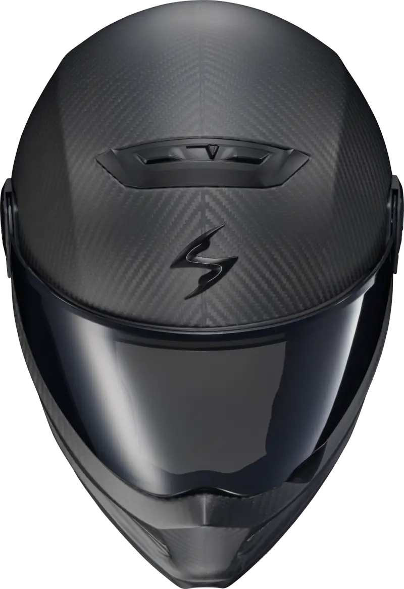 Black motorcycle helmet with face shield and cheek pads, Covert FX Carbon Full Face Helmet Matte Black Lg