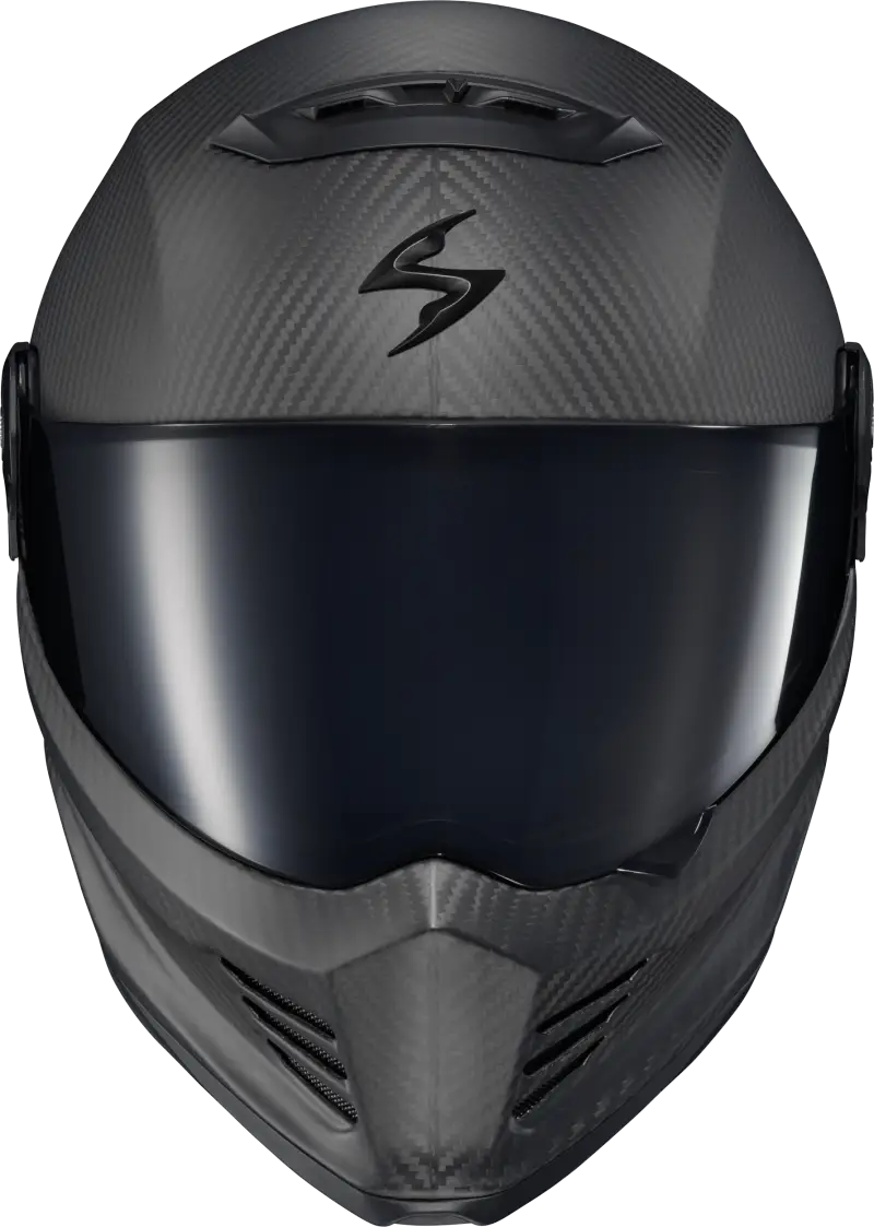 Black carbon fiber Covert FX Carbon Full Face Helmet with face shield and cheek pads