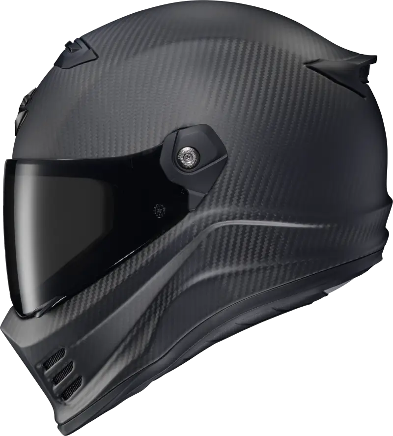 Black carbon fiber Covert FX Carbon full face helmet with face shield and cheek pads